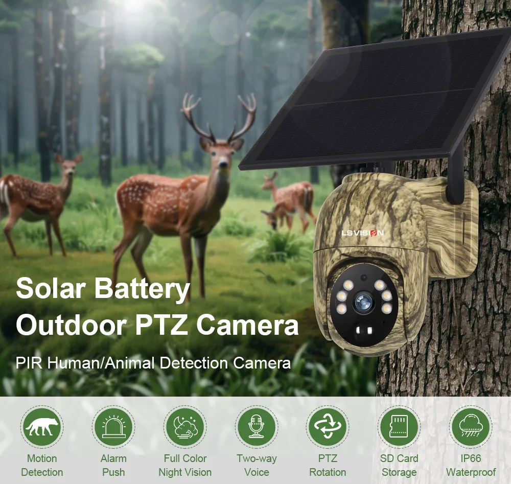 LS VISION 4MP Wireless Hunting Solar Camera Human/Animal Detection Ubox WiFi/4G
