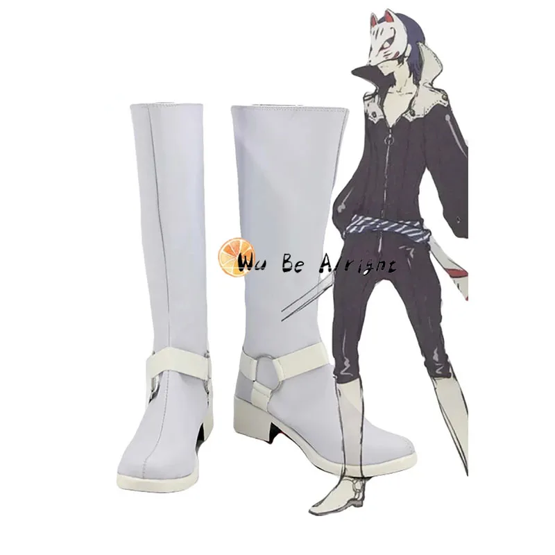 

Game Persona 5 Yusuke Kitagawa Cosplay Party Shoes Long White Boots Custom Made