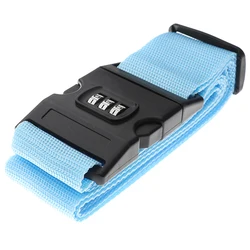 Travel Luggage Secure Lock Durable Nylon Packing Strap Belt (Blue)