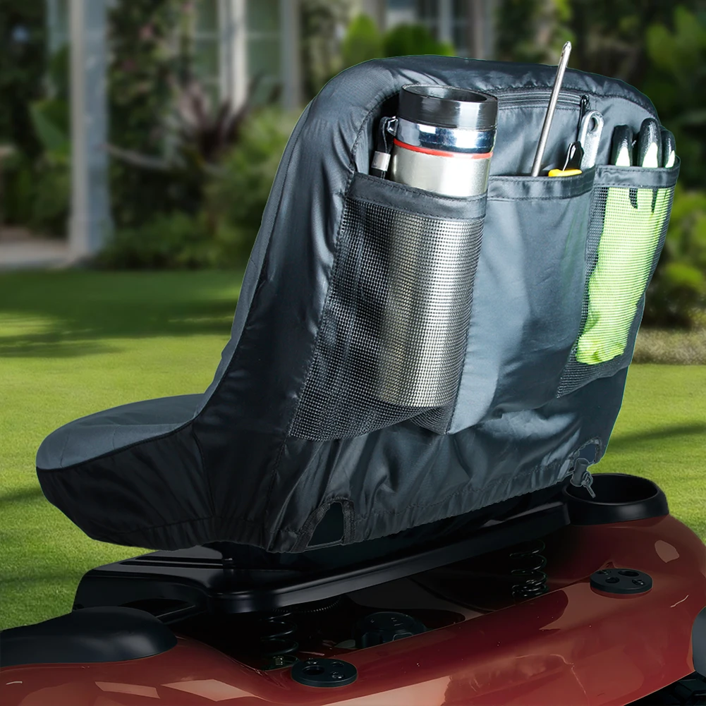 Mower Seat Cover Waterproof Lawn Tractor Seat Cover UV Resistant Riding Mower Seat Protector Cushion for 10-14 Inches High Seats