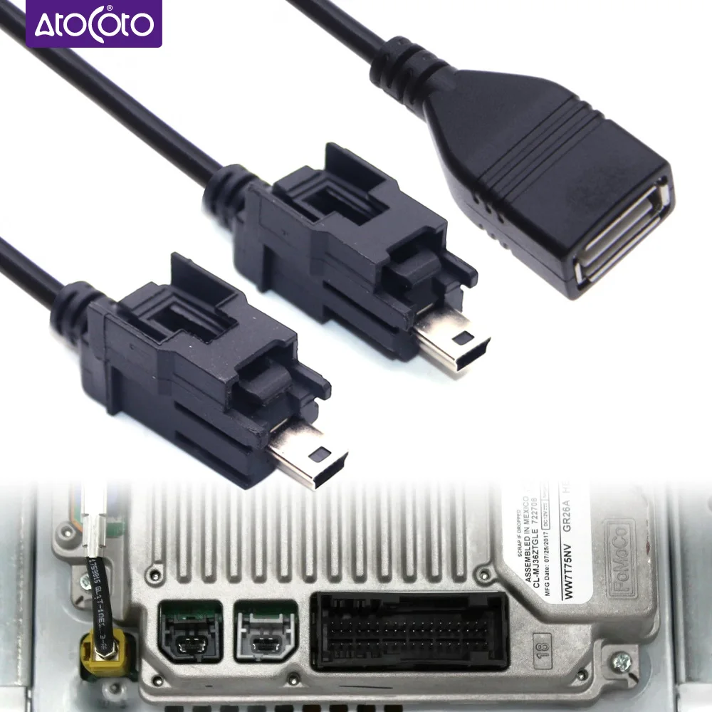 자동차 여성 USB 플러그 케이블 어댑터 커넥터 for Nissan for Ford for Jeep 오디오 네비게이션 멀티미디어..