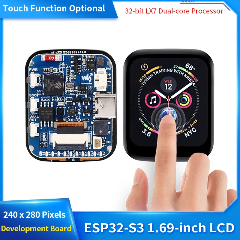 รูปสินค้า บอร์ดพัฒนา ESP32-S3 หน้าจอสัมผัส 240x280 พิกเซล