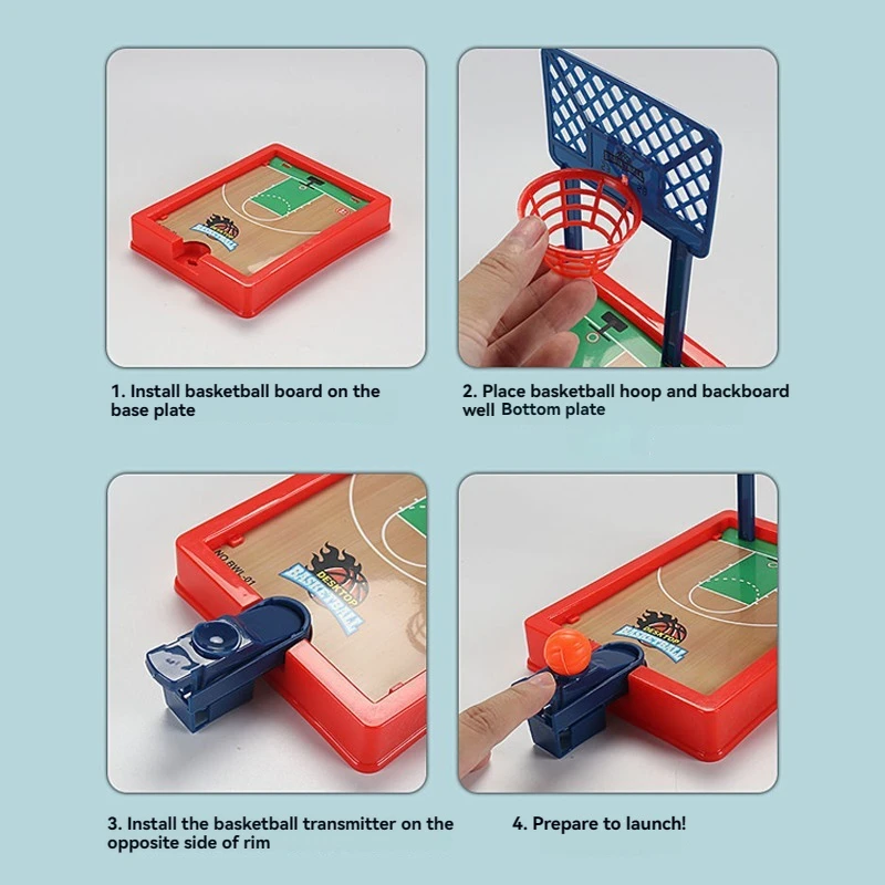 Juego De Baloncesto De Mesa Con 2 Jugadores – 27.3 X 22 X 22 Cm – Presiona Y Lanza – Regalo Para Niños Y Adultos
