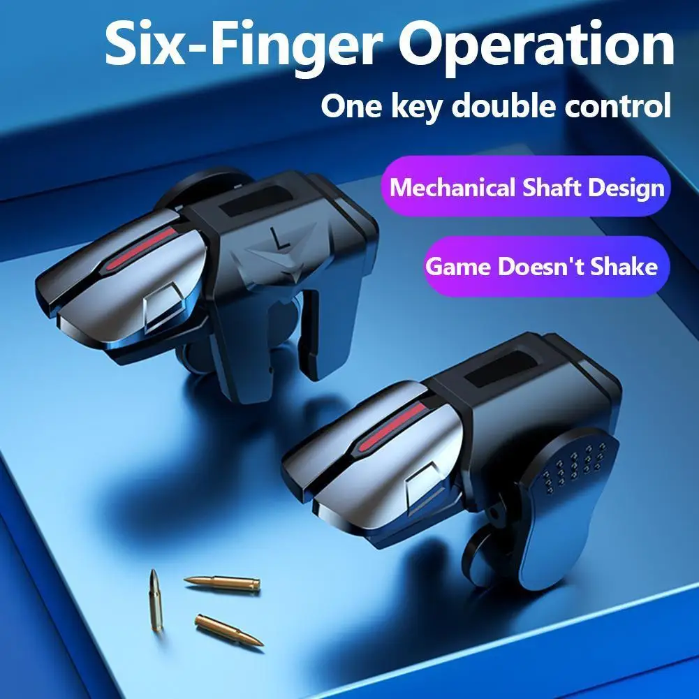1-3Pairs G21 Mobile Phone Game Trigger Gamepad Joystick 6 Finger Aim Shooting L1 R1 Key Button Game For PUBG Game Controller