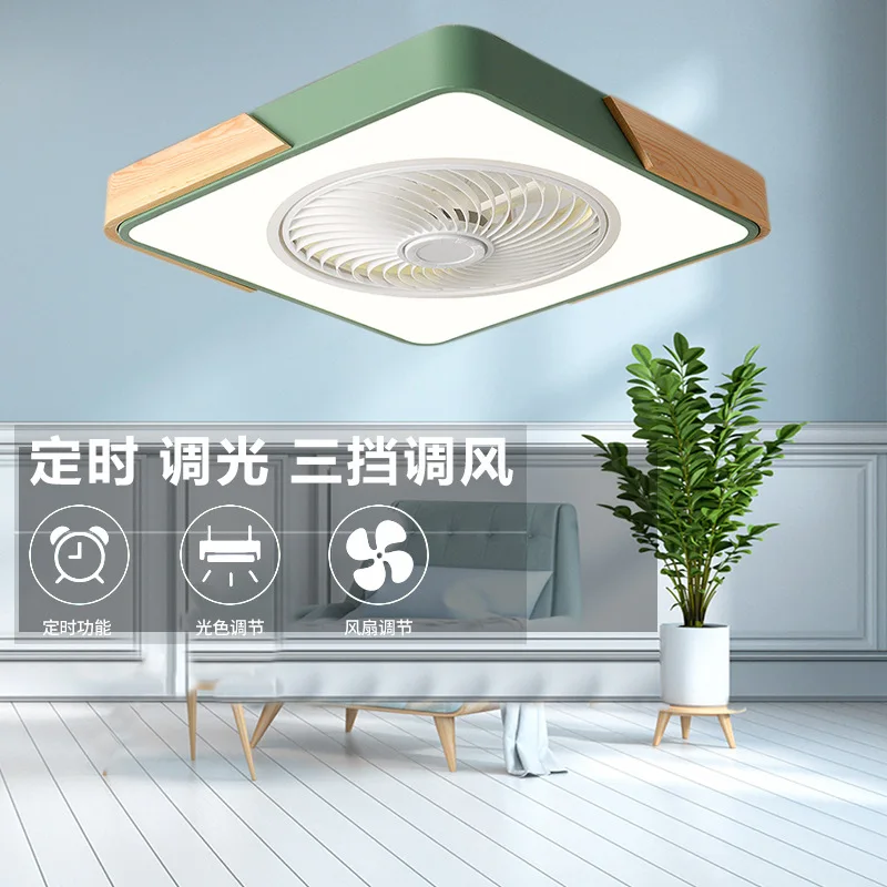 

Потолочная лампа-веер, лампа для пересечения границ, в скандинавском стиле, для спальни, кабинета, с электрическим вентилятором, для столовой, Прямая поставка