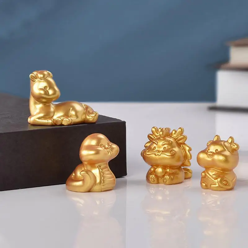 Resin Zodiac Animal Figurines Set for Home Decor