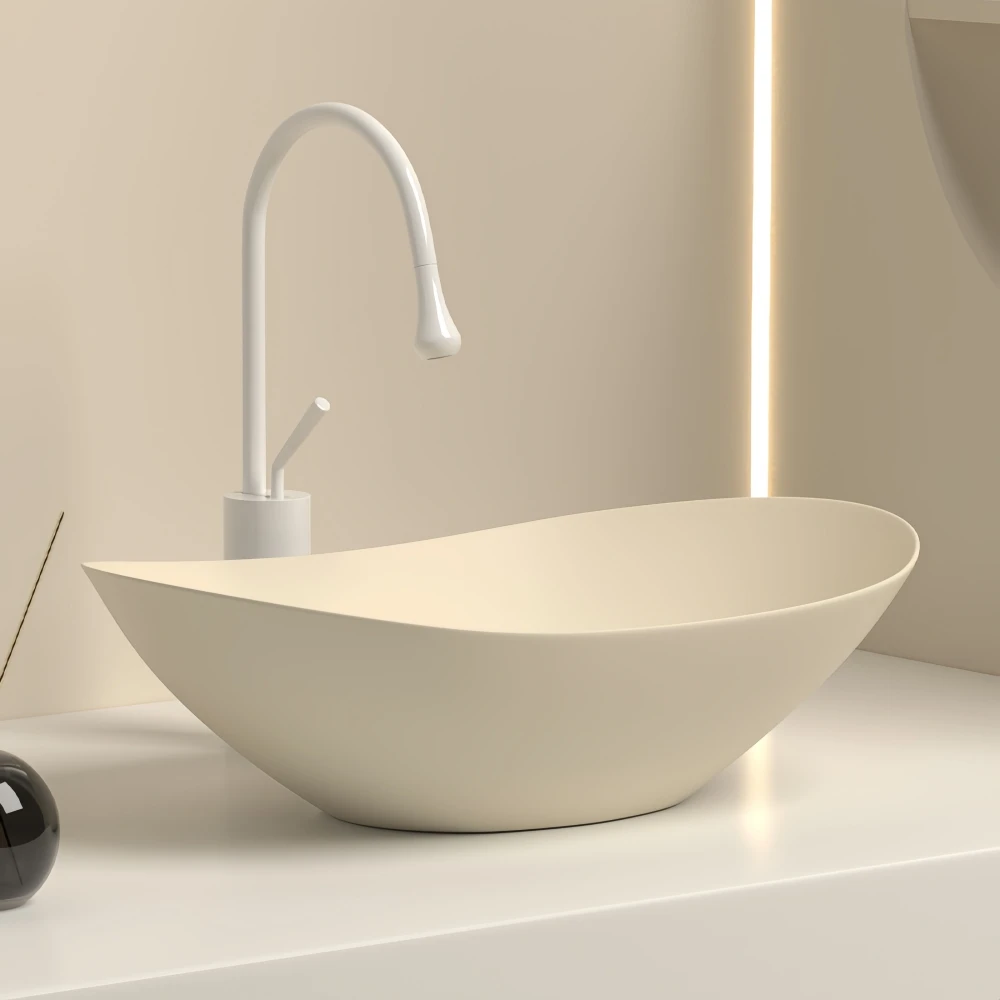 Modern Oval Ceramic Vanity Sink, 16.3"X9.8" - Elegant Bathroom Washbasin With Drainage Accessories (Faucet Not Included) 5