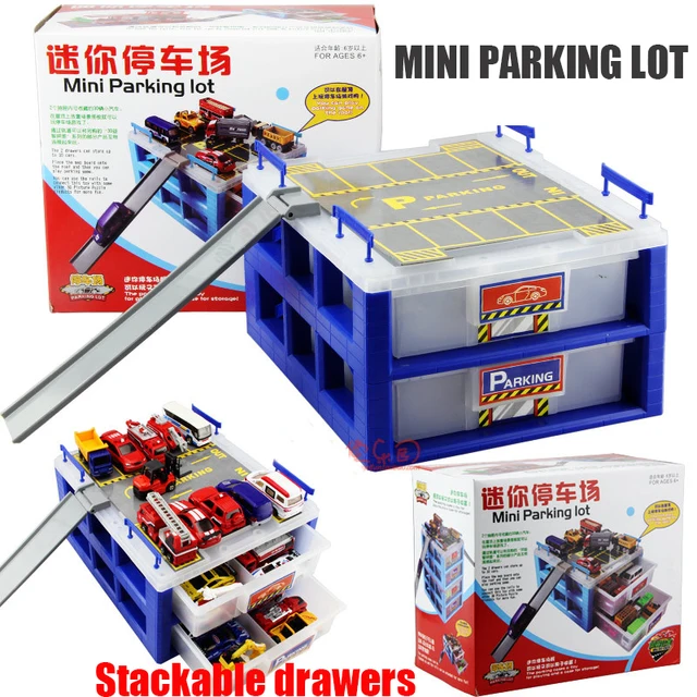 Children Toy Drawer Storage Box Mini Parking Lot Garage Multi-layer Puzzle Car Collection Display Boy Gifts 1
