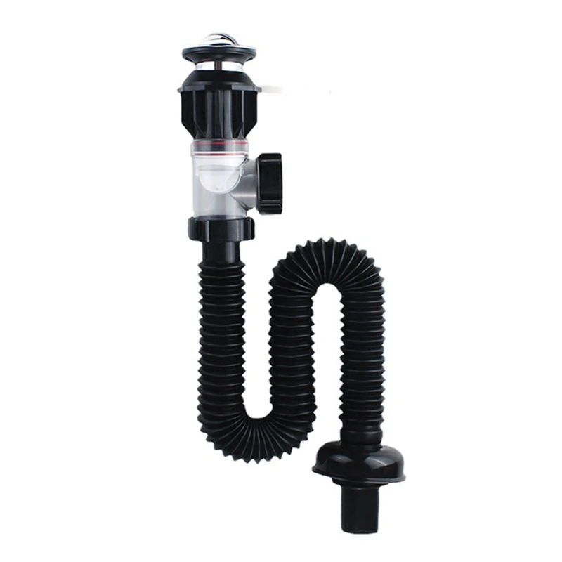 

Wash Basin Water Pipe Anti-Odor Anti-Blocking Deodorizing Filter Flexible Washbasin Horizontal Wall Row To Save Space