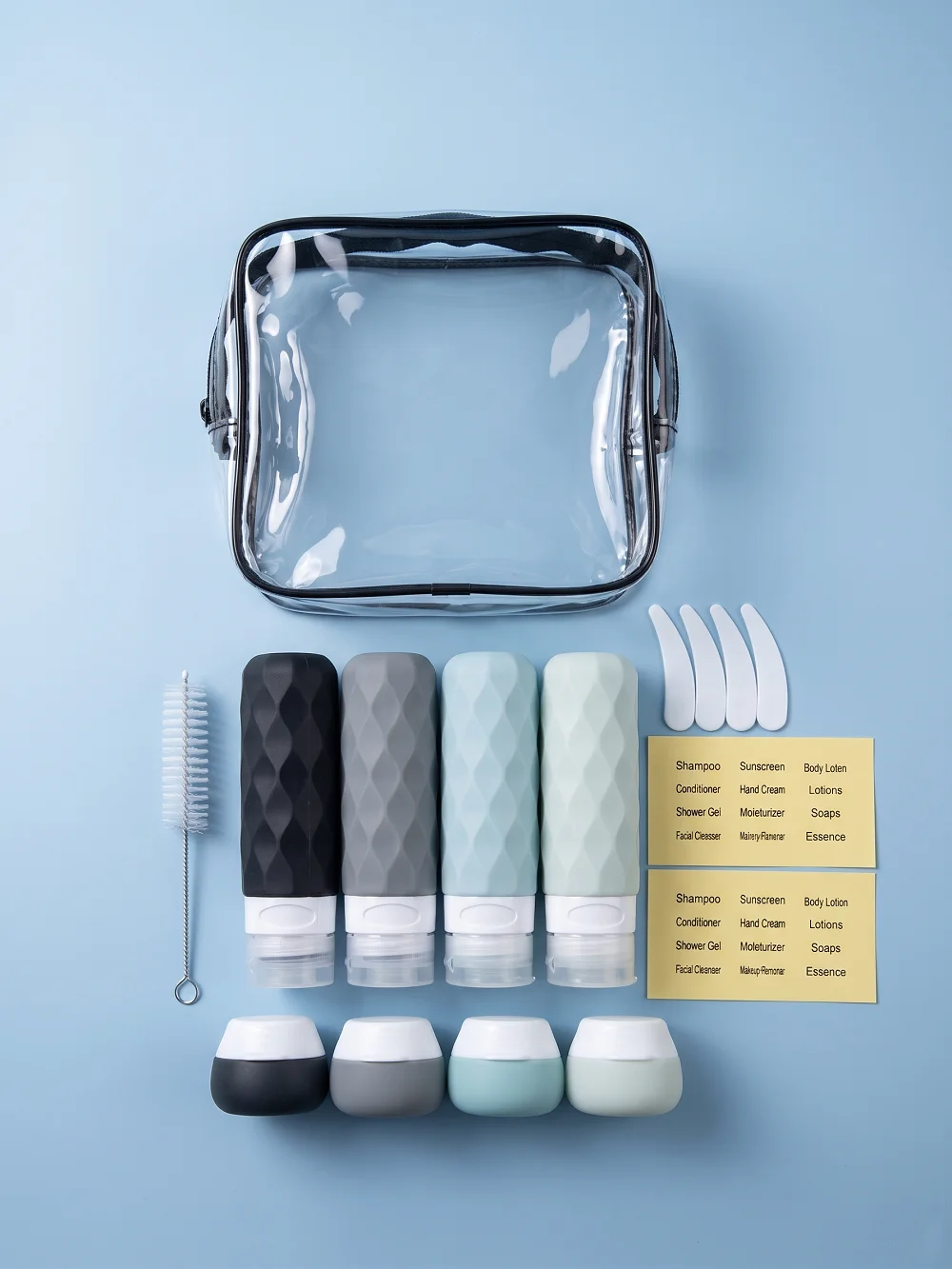 Leak-Proof Silicone Travel Toiletry Bottle Set for Skincare and Cosmetics