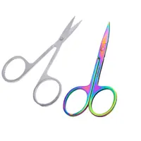 1 Pcs Professional Stainles Nails Eyebrow Nose Eyelash Cuticle Trimmer Epilator Scissor Manicure Tool Curved Pedicure Scissors 1