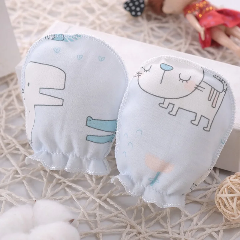 5 Pairs Anti-Scratch Gloves For Babies Cotton Cute Newborn Mittens 0-3 Months Baby Boy Girl Accessories 4