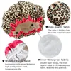 4 Pieces Shower Cap for Women, Elastic and Reusable,Environmental Protection Hair Bath Caps,Double Waterproof Layers Bathing Hat 3