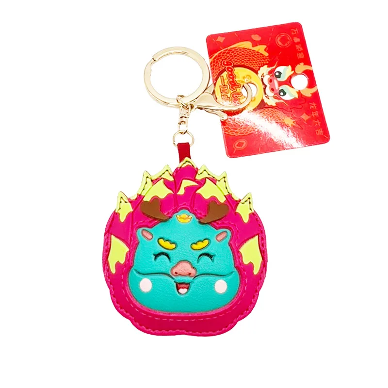 Natale Little Green Dragon Portachiavi Ciondolo In Pelle Di Lusso Dragon Fruit Bag Portachiavi Per Auto Regalo