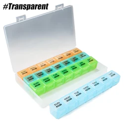 4 - Week Large Capacity Pill Organizer with Daily 4 - Time Dispensing (Transparent)