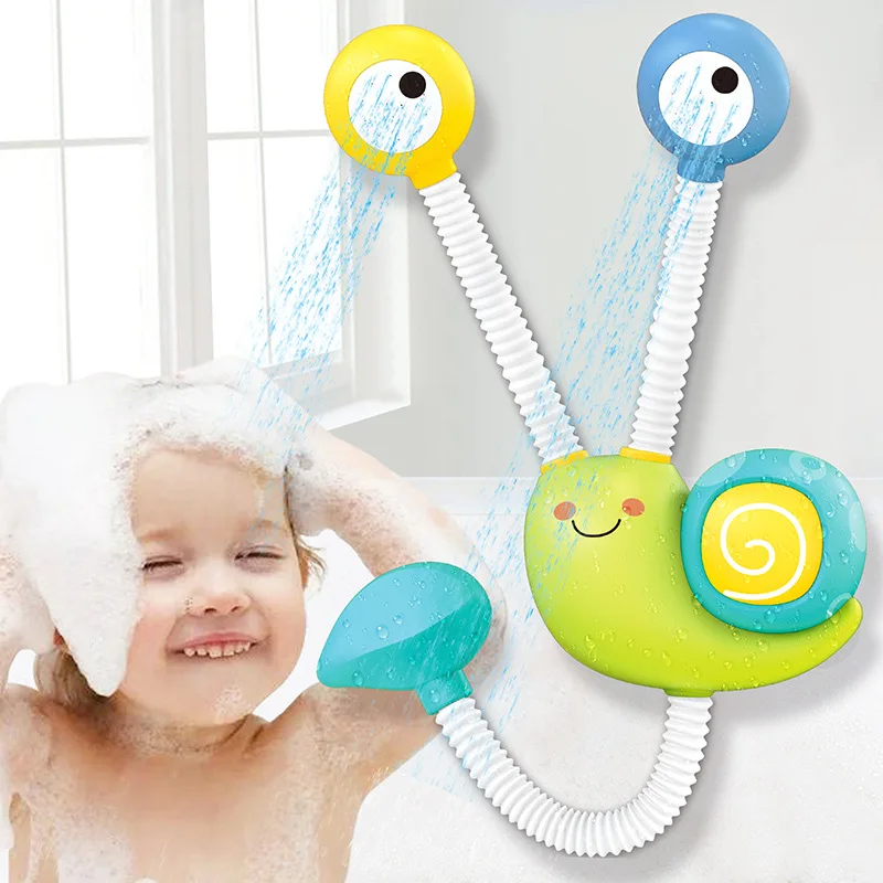 Children Bathroom Electric Double-nozzle Bath Toys Water Game Snail Shower Cartoon Baby Shower Spray Water Toddler Toys 5
