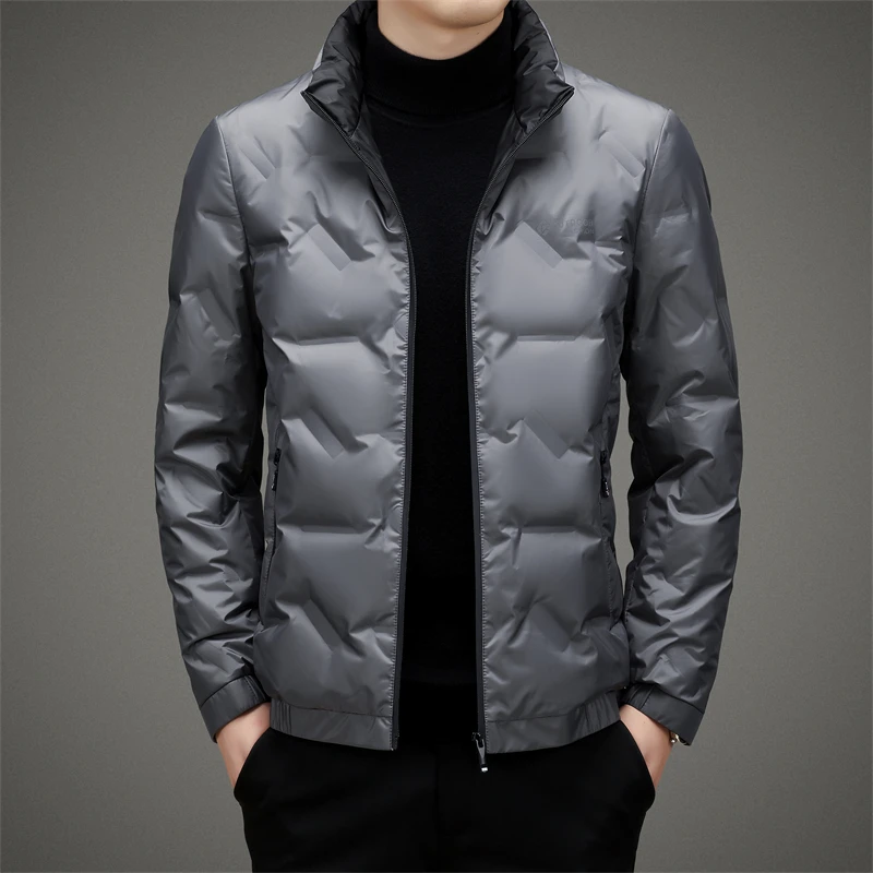 High Quality Autumn Winter White Duck Down Jackets Business Casual Solid Color Warm Puffer Coat Outwear Top Down Parkas Clothing