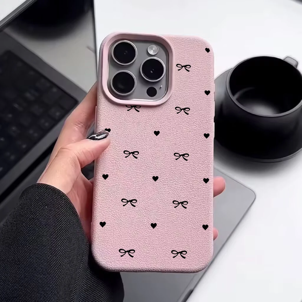 Love Heart Bow Design Phone Case Cover