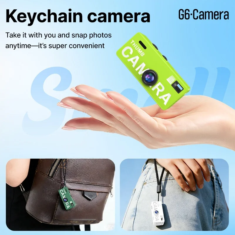 Retro Mini Thumb Keychain Camera - 1080P HD Camcorder with Audio Recording & Memory Card Support