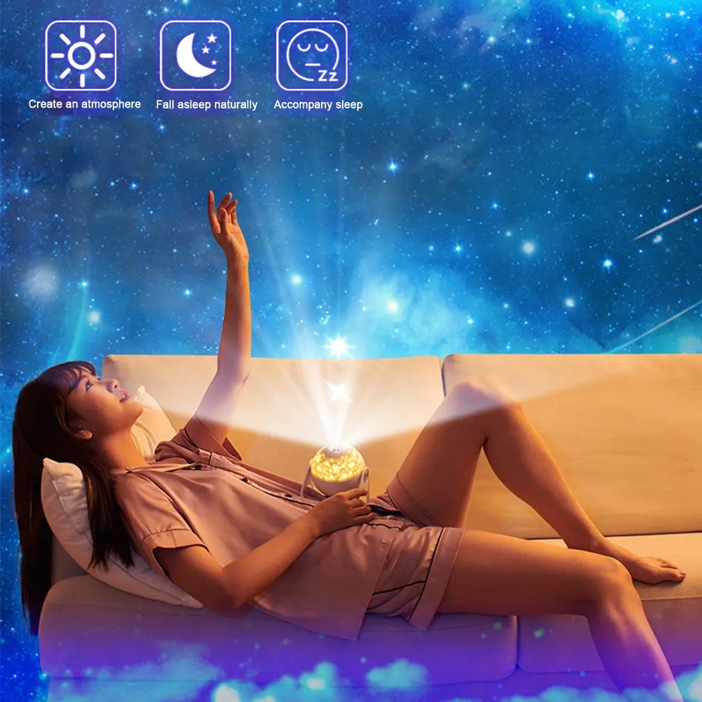 Proyector LED Sky and Star, Proyector Galaxy, Proyector Planetario con  Control Remoto, Luz Nocturna con Altavoz Bluetooth, Ruido Blanco y  Estrellas, Apto para Decoración Infantil