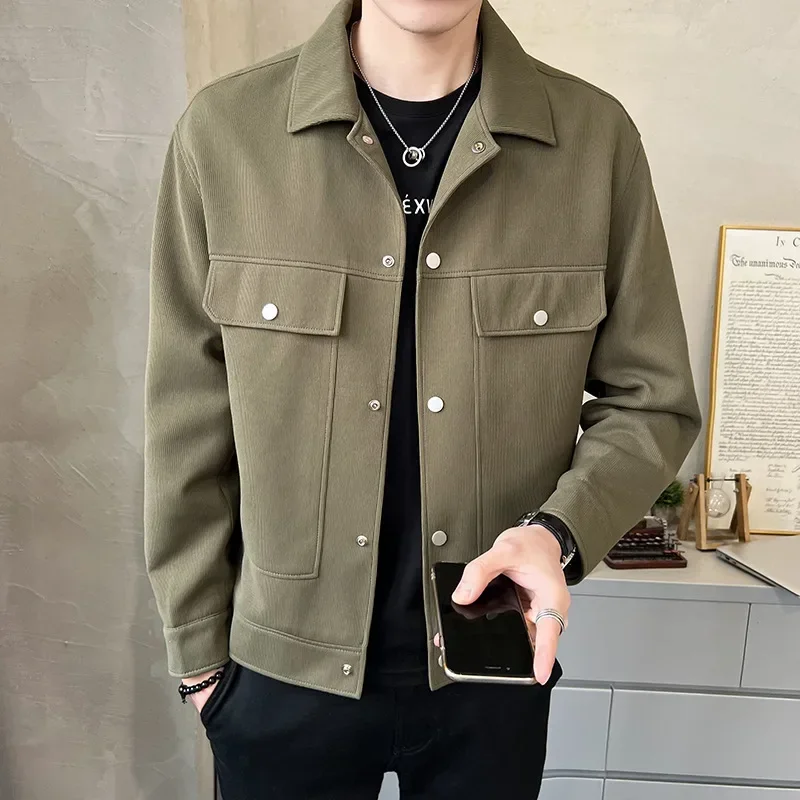 

Мужская мода 2023, Повседневная Поло, простая и универсальная Повседневная новая куртка для мужчин