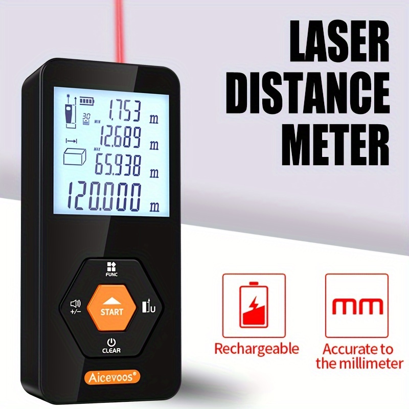 Aicevoos Laser Rangefinder - Accurate Distance Measurement up to 120M, Ideal for Construction, Hunting, and Golfing