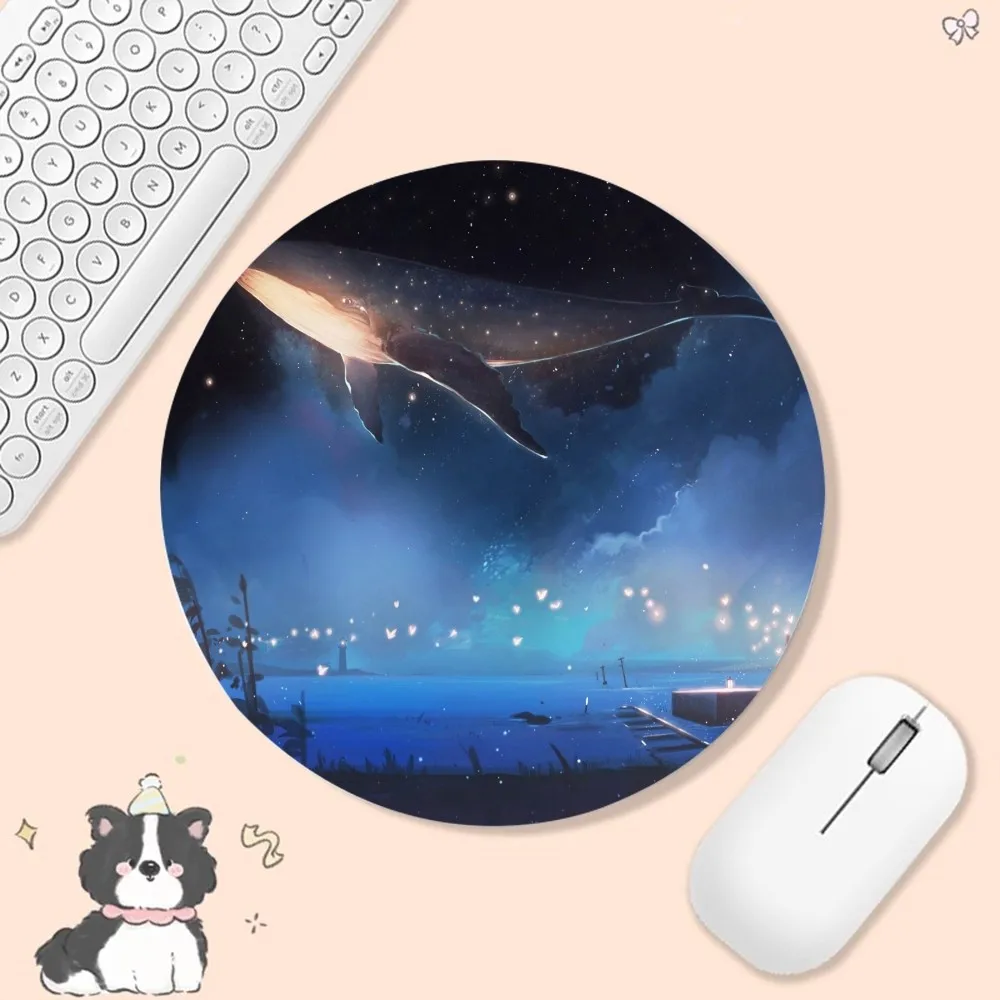 Anime Whale Non-slip Round Big Promotion Table Mat Student Mousepad Computer Keyboard Pad Games Pad for PC Gamer Mousemat 4