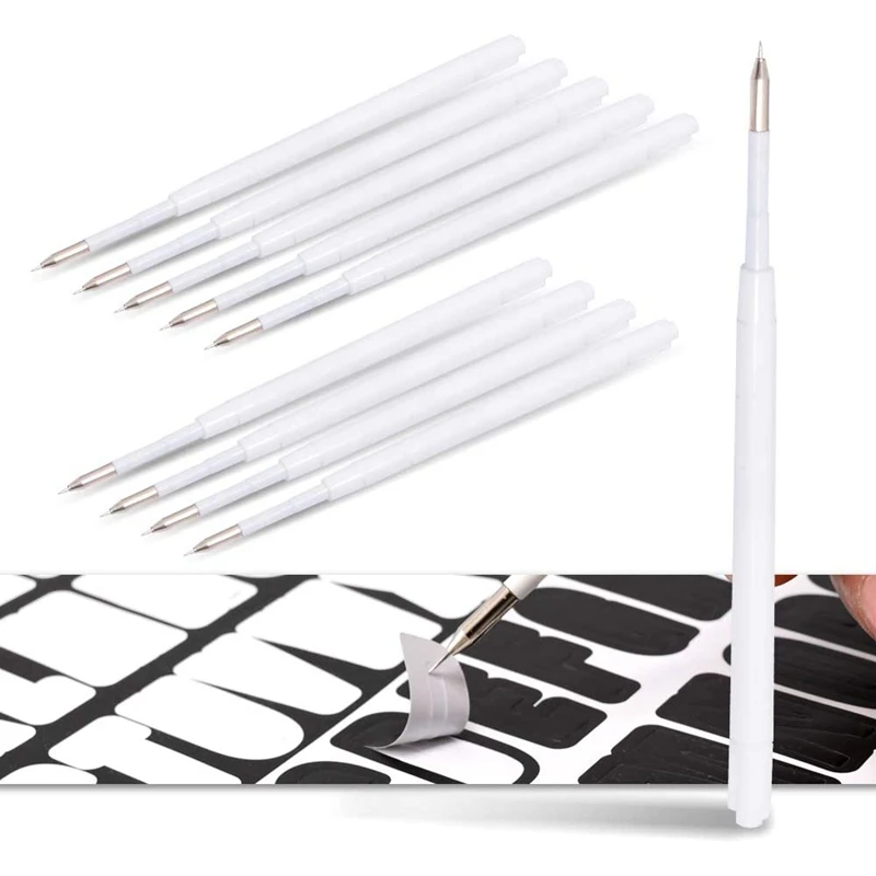10 Pcs Fine Point Pin Pen Refills Spare Refill for Weeding Pens, Replace Refill Needle Pin Craft Vinyl Tools 6
