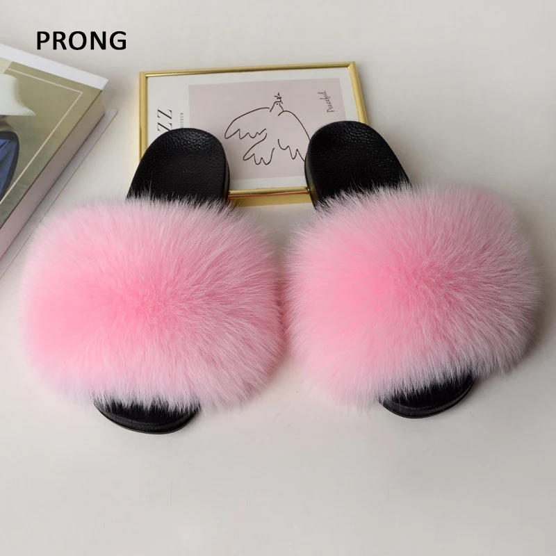 Summer Women Fur Slides Fluffy Furry Slippers Indoor Fuzzy Flip Flops Casual Outdoor Flat Ladies Fur Sandals Plush House Shoes 3