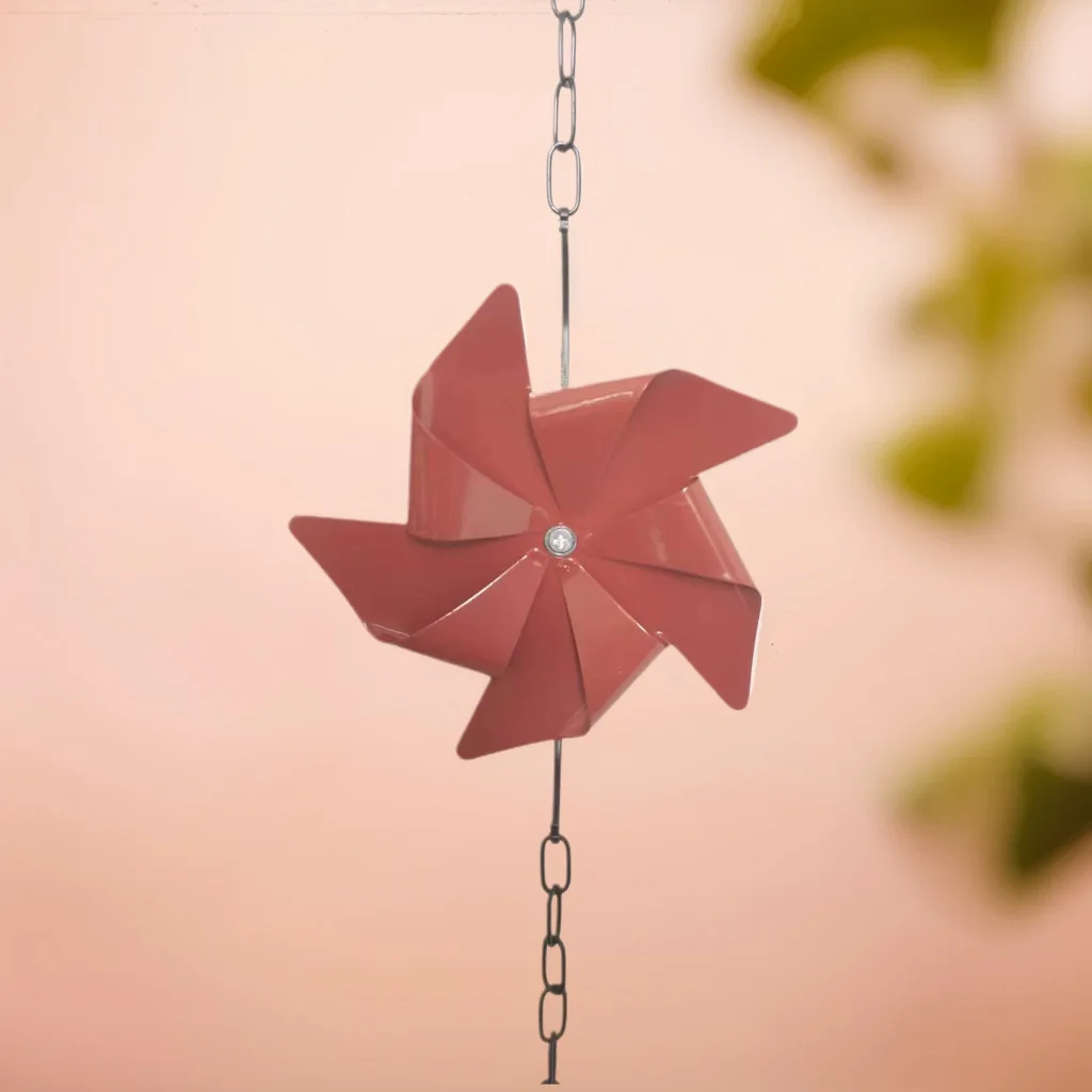 Good Price Orange Windmill Home Decorative Rain Chain