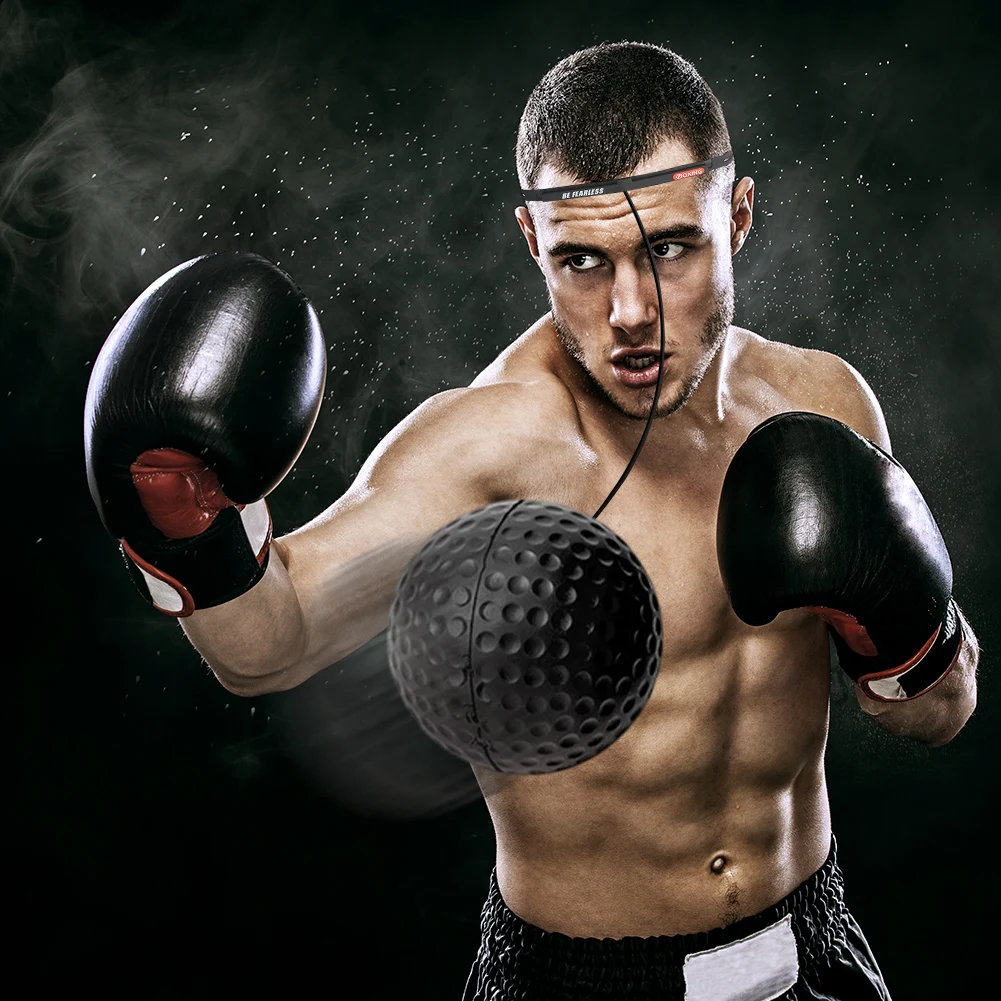 MMA Boxing Speed Ball Head-mounted PU Punch Ball Boxing Reflex with Headband Hand Eye Reaction Training for Adults