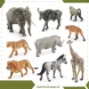 9Pcs Simulated South African Animals Zebra Lion Giraffe Lioness White Rhino African Elephant Model Toy Ornaments 3