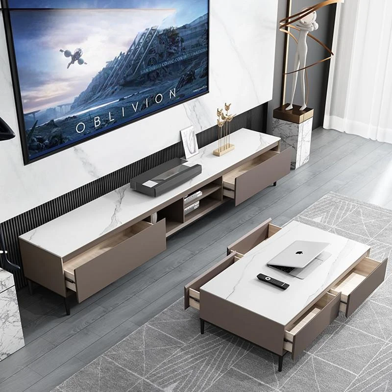 

Modern Minimalist Slate TV Cabinet Coffee Table Combination Home Living Room Multifunctional Floor Cabinet Bedroom Furniture