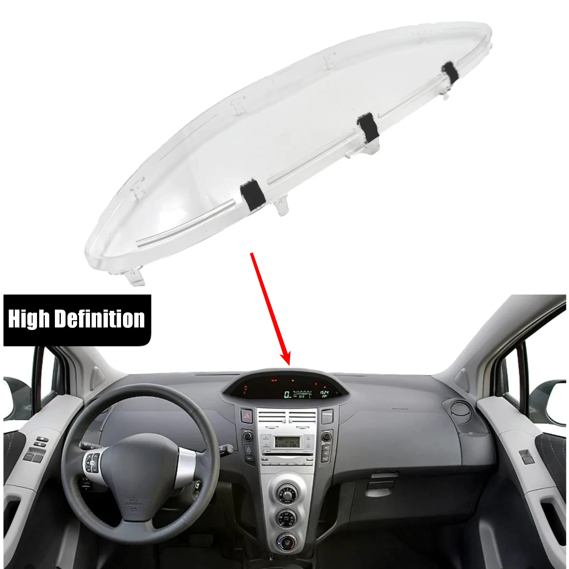 CHKK-CHKK 고품질 고화질 투명 대시보드 패널 자동차 부품 (도요타 야리스 2008 2009 2010 2011 1.3 1.6L 용)