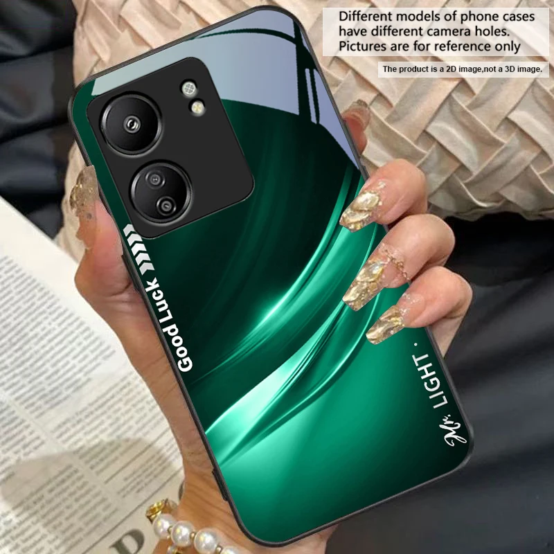 Gradient Soft Green Black Tempered Glass Phone Case