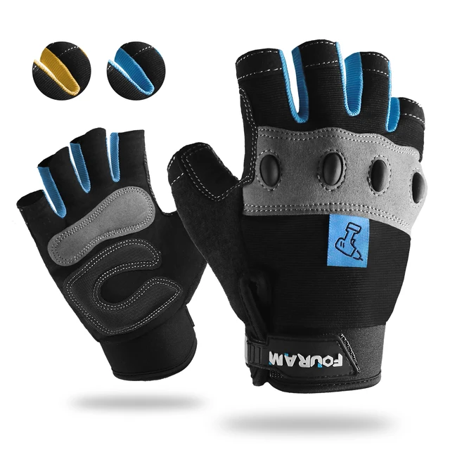 Fingerless Mechanic Gloves, Shock-Grip, Anti-Collision