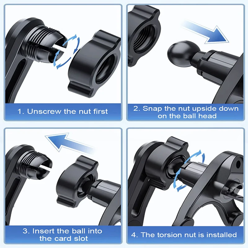 Black ABS Car Air Vent Phone Holder with Flexible Adjustment