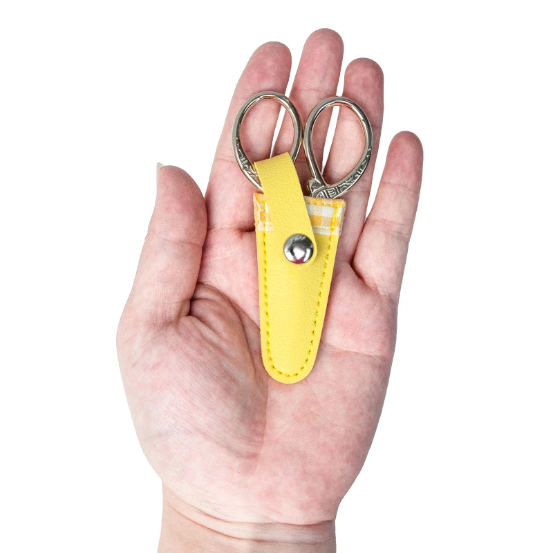 Scissors Protective Cover Colorful Vintage Embroidery Scissors Sheath Lattice Scissors Protective Cover Small Sharp Pointed Protection Case Home