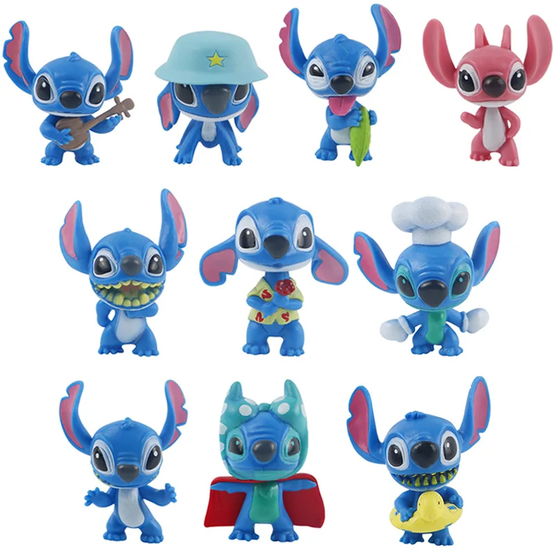 

5cm 10pcs/Lot Disney Lilo Stitch Kawaii Doll Ornament Cute Mini Anime Figure Stitch Toy Kids Birthday Christmas Gift