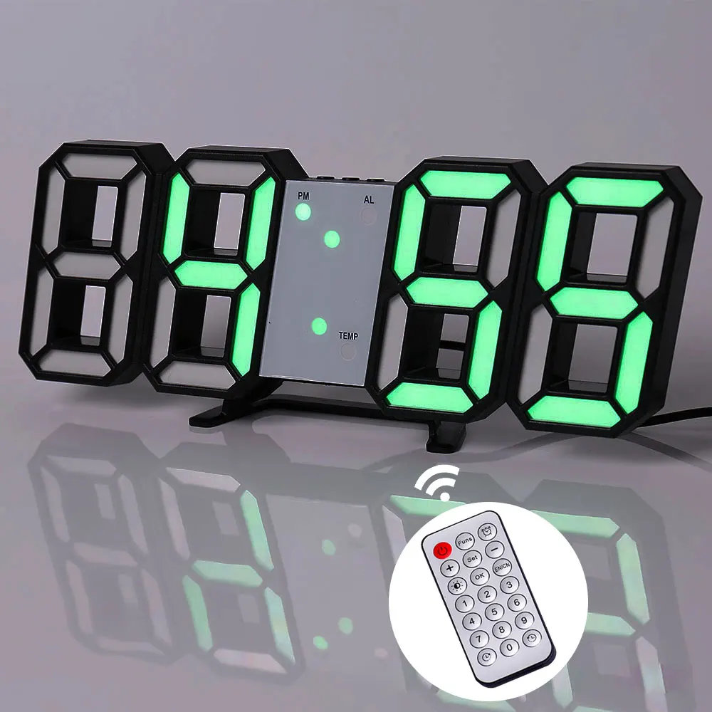 Home Decor Digital Wall Clock Digital Alarm Clocks Hanging Table Clocks Calendar Thermometer Electronic Clocks 3d Wall Clock 