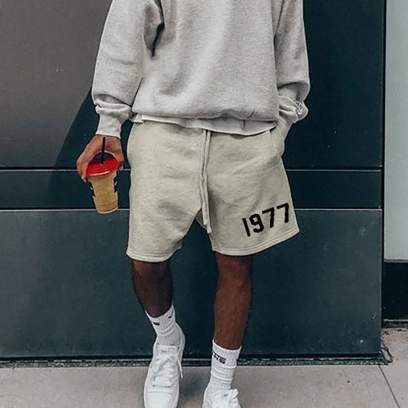 G9 Fear God Fog Eighth Season 1977 Vintage High Street Loose-fit Drawstring Shorts Skateboarding Pants For Men