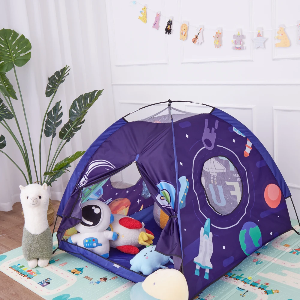 Foldable Folding Children Play House Castle Tent Wigwam Portable Kids Space Planet Rocket Toys Tent  Girls Boy Room Decoration 4