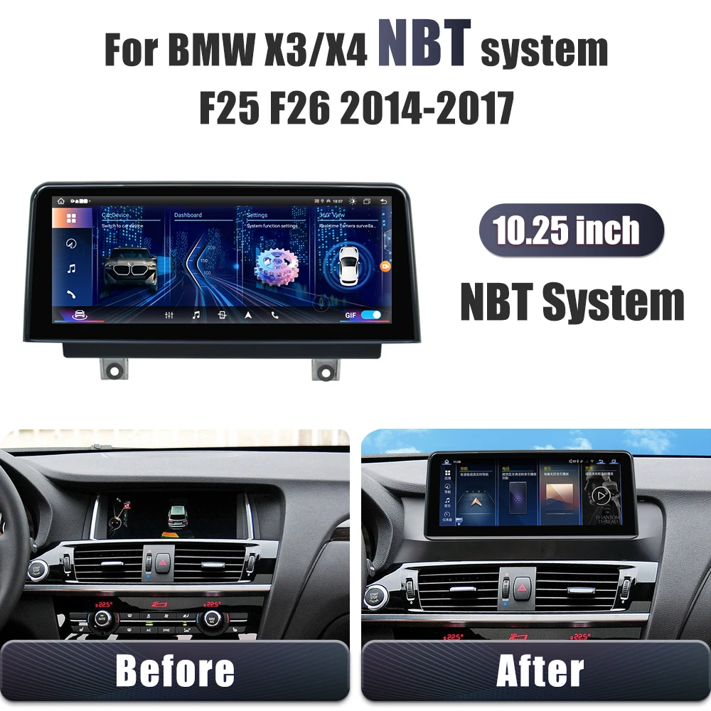 LCD Digital Dashboard Cluster Panel Cockpit Voor For BMW X3 X4 (CIC NBT EVO system) F25 26 2010-18 Car Radio Android 13.0 Player