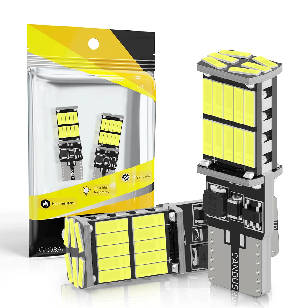 LED 전구 캔버스 4014 SMD, 오류 없음, 주차 위치 조명, 실내 돔 독서 번호판, 신호 램프, W5W T10, 2 개 