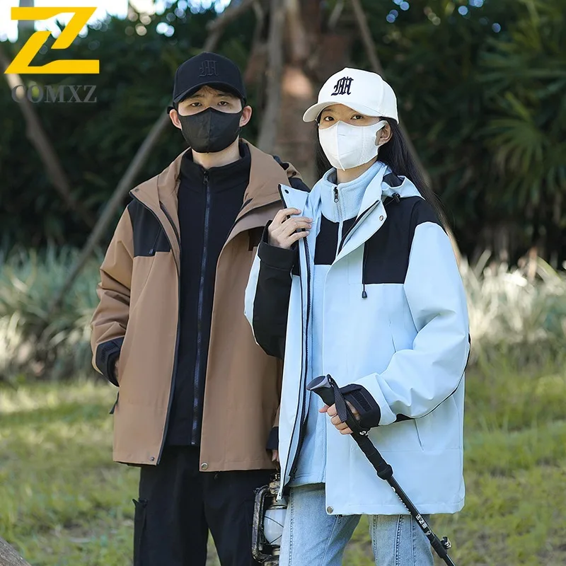 COMXZ Mens Thickened Jacket Snow Skiing Windproof Warm Parka High-quality Hooded Lightweight Cold Resistant Winter Outerwear