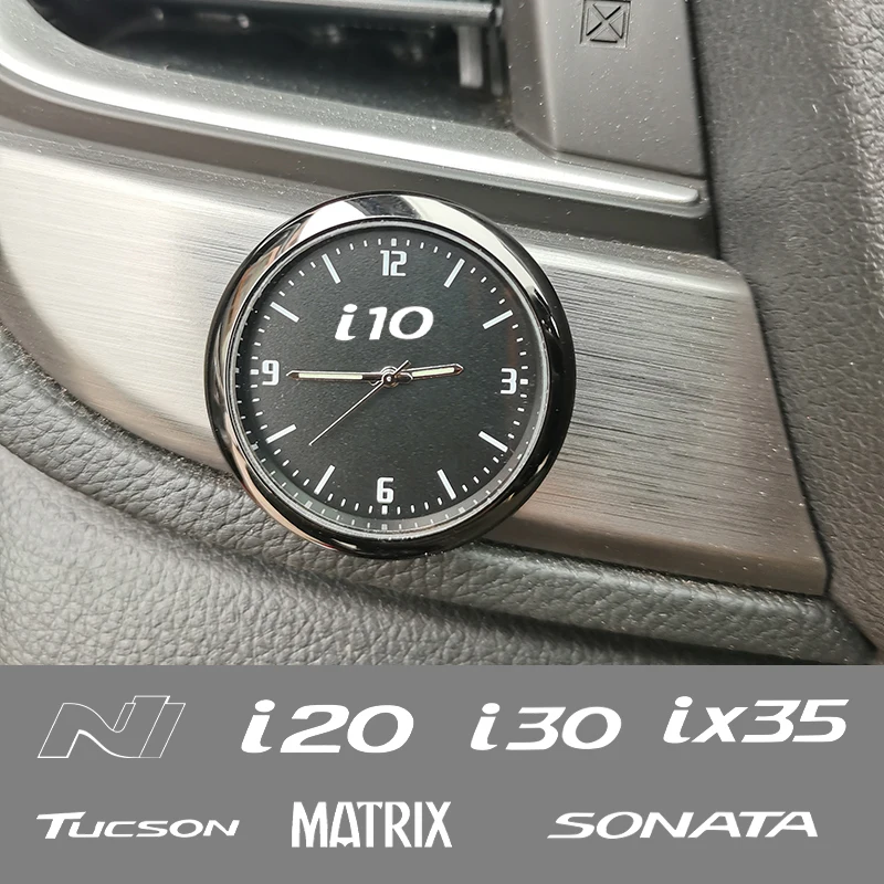 Car Quartz Clock Luminous Automobiles Internal Stick-On Digital Watch For Hyundai N I10 I30 I40 I25 IX55 PALISADE SANTAFE MATRIX |