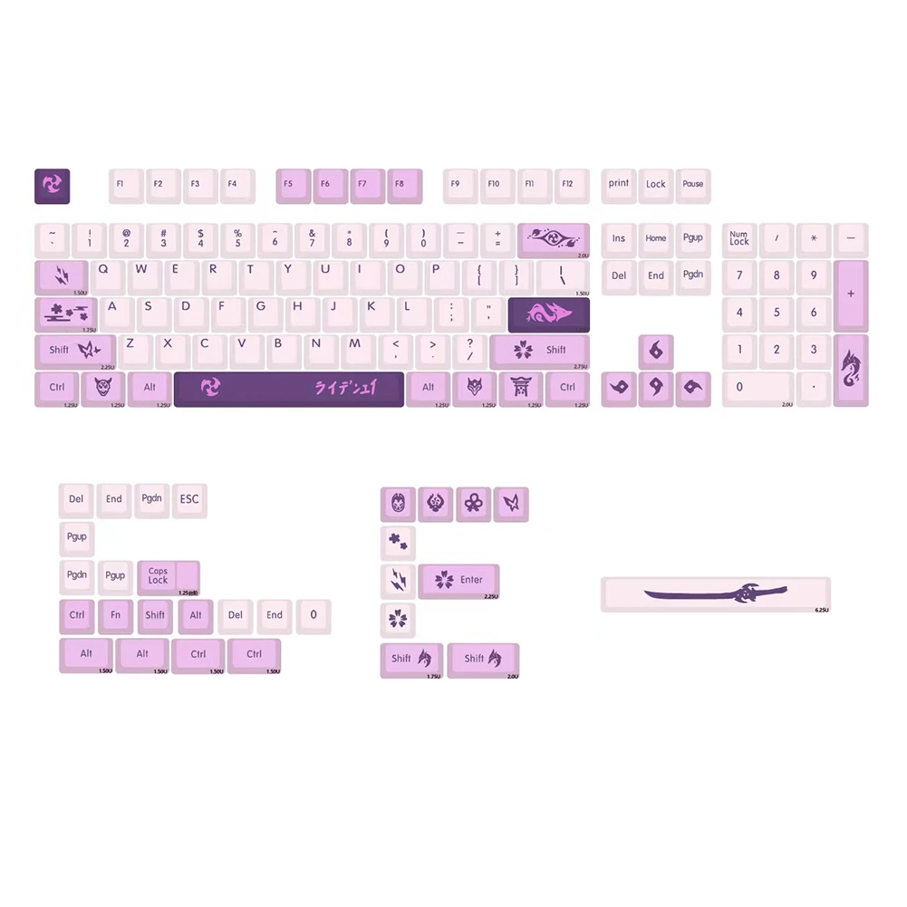 PBT 게이밍 키보드 캡 세트, MX 스위치 기계식 키보드용, 세트 61, 64, 68, 78, 84, 87, 96, 98, 104/108 키, 134 키/세트