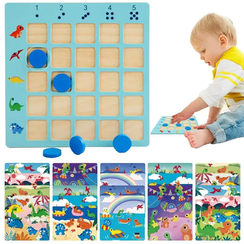 

Counting Dinosaurs Wood Dino Counting Matching Game Educational STEM Montessori Early Development Toy For Kids Girls Boys