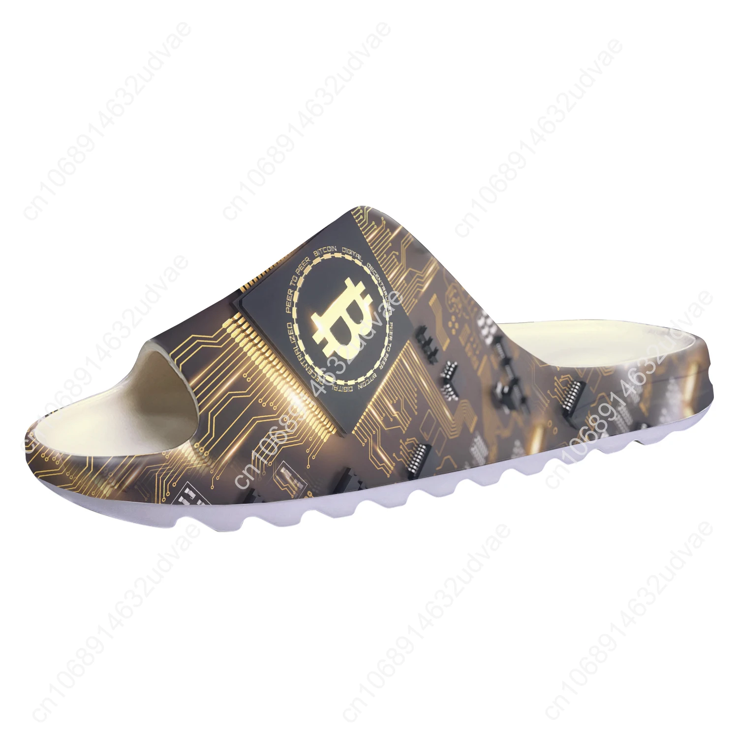 Bitcoin Cryptocurrency Miner BTC Soft Sole Sllipers Home Clogs Customized Water Shoes Mens Womens Teenager Step on Shit Sandals