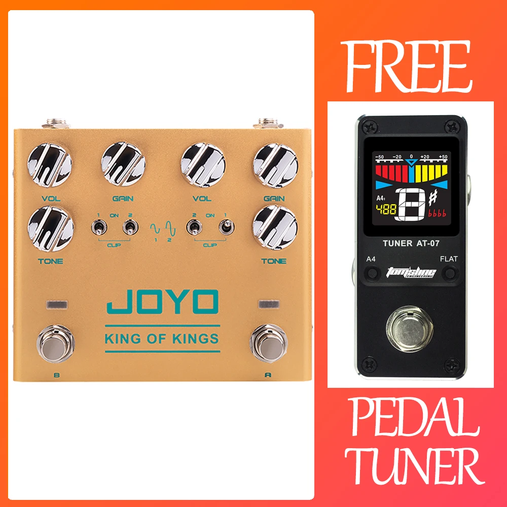 

JOYO Guitar Effect Pedal R-20 KING OF KINGS Vintage Overdrive Pedal Dual Crunch Pure Analog Circuit Independent Clipping